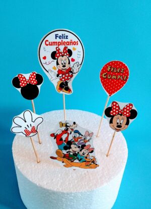 ADORNO MINI PROPS X 6 MINNIE Y MICKEY
