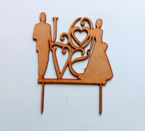 TOPPER CAKE MDF PAREJA CARTEL LOVE