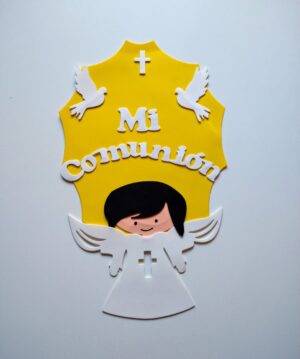 CARTEL GOMA EVA ANGEL COMUNION