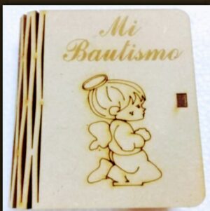 SOUVENIRS LIBRO ANGELITO BAUTISMO NENE-NENA X12