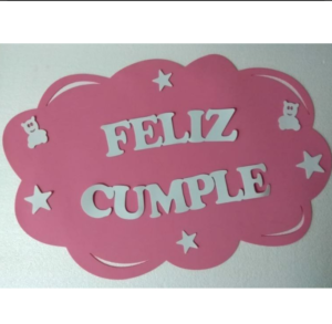 CARTEL GOMA EVA NUBE FELIZ CUMPLE