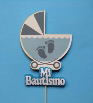 MDF PINCHE COCHECITO BAUTISMO CELESTE
