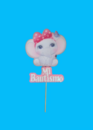 MDF PINCHE ELEFANTITA MI BAUTISMO ROSA