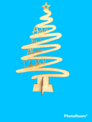 NAVIDAD ARBOL ZIG ZAG CON ESTRELLA MDF 30 CM