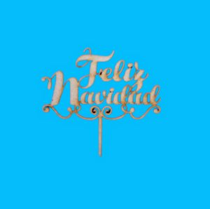 NAVIDAD MINI TOPPER CAKE MDF FELIZ NAVIDAD