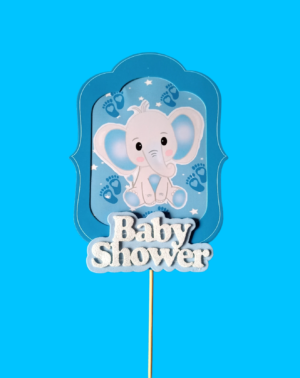 ADORNO PINCHE ECONOMICO BABY SHOWER ELEFANTITO CELESTE