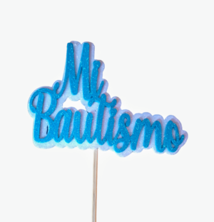 TOPPER GOMA EVA FRSE MI BAUTISMO CELESTE Y ROSA