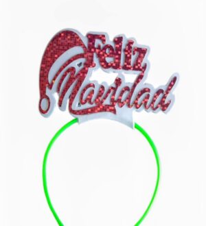 VINCHA HOLOGRAFICA NAVIDAD FRASE FELIZ NAVIDAD X 6 UNIDADES