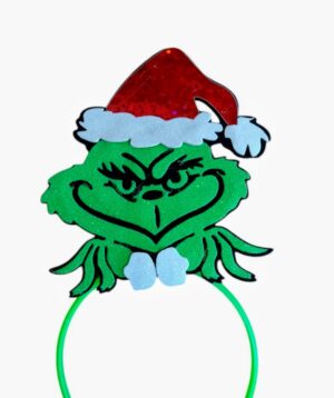 VINCHA HOLOGRAFICA NAVIDAD GRINCH X 6 UNIDADES