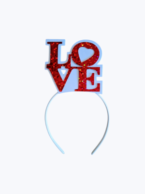 VINCHA HOLOGRAFICA LOVE X 6 UNIDADES